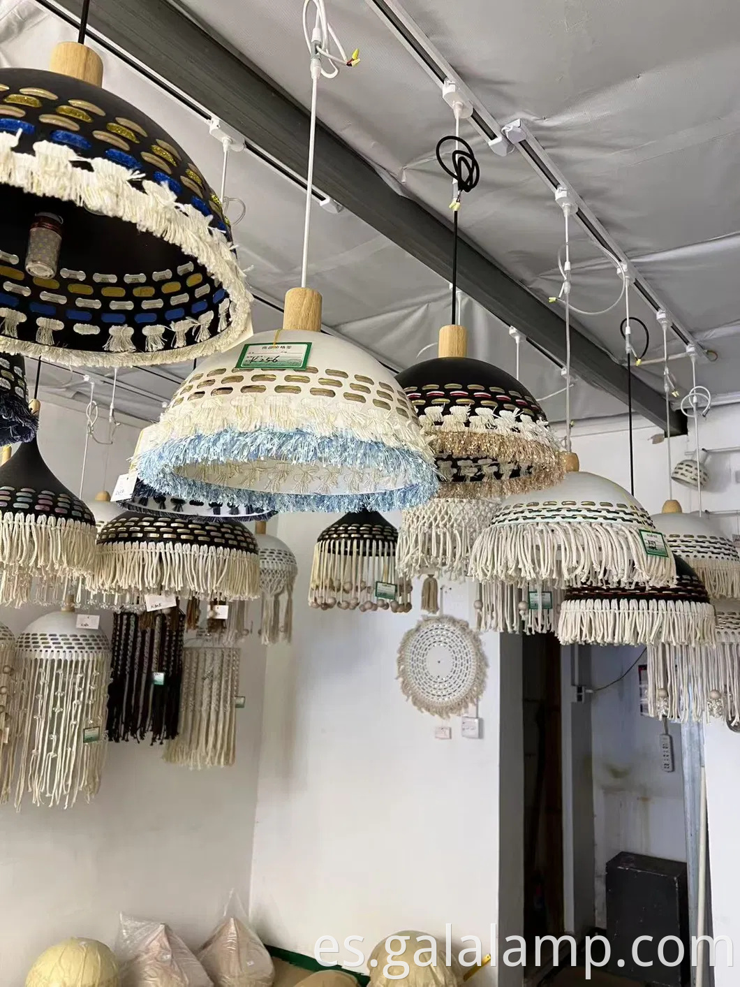 Luz colgante de yute tejido ecológico para decoraciones elegantes del pasillo